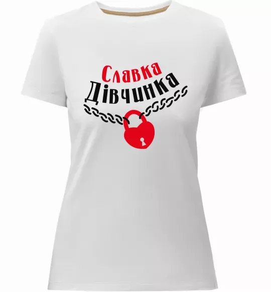 Жіноча преміум футболка Славка дівчинка Білий фото