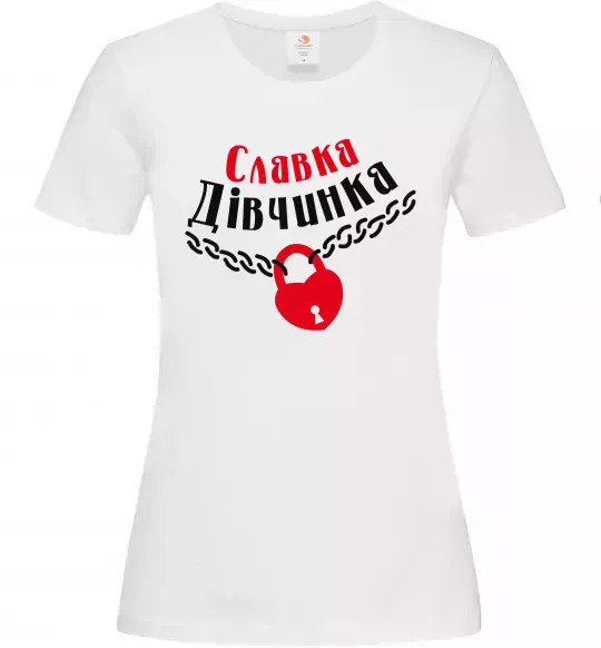 Жіноча футболка Славка дівчинка Білий фото