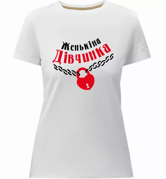 Женская премиум футболка Женькіна дівчинка Белый фото