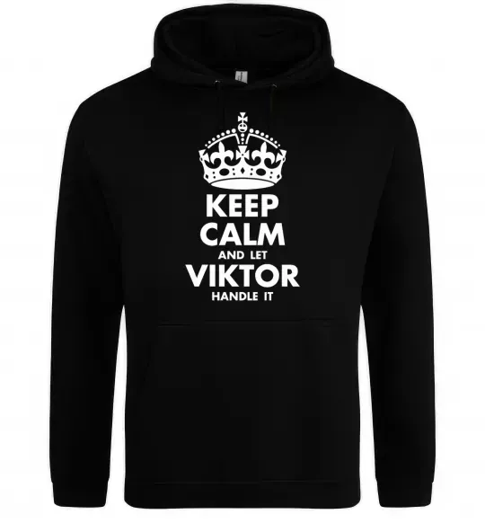 Мужская толстовка (худи) Keep calm and let Viktor handle it Черный фото