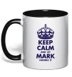 Чашка з кольоровою ручкою Keep calm and let Mark handle it Чорний Чашка з кольоровою ручкою Keep calm and let Mark handle it Чорний фото