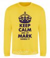 Світшот Keep calm and let Mark handle it Сонячно жовтий фото
