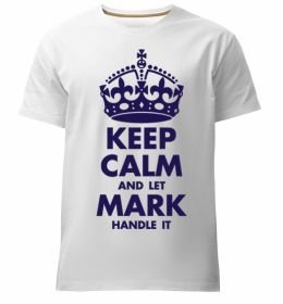 Мужская премиум футболка Keep calm and let Mark handle it