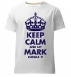 Чоловіча преміум футболка Keep calm and let Mark handle it Білий фото