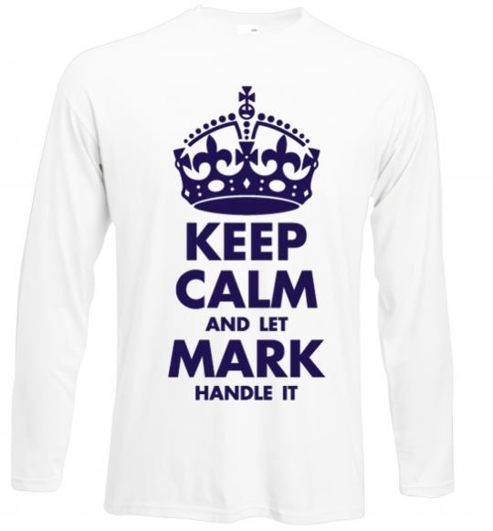 Реглан Keep calm and let Mark handle it Білий фото