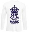 Реглан Keep calm and let Mark handle it Білий фото