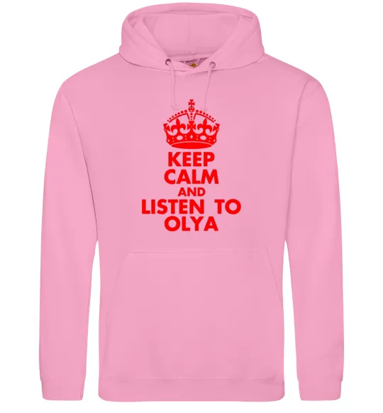 Женская толстовка (худи) Keep calm and listen to Olya Розовый фото