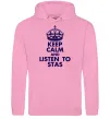 Мужская толстовка (худи) Keep calm and listen to Stas Розовый фото