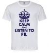 Чоловіча футболка Keep calm and listen to Fil Білий фото