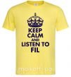 Мужская футболка Keep calm and listen to Fil Лимонный фото