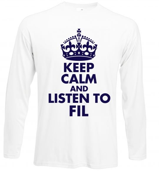 Реглан Keep calm and listen to Fil Білий фото