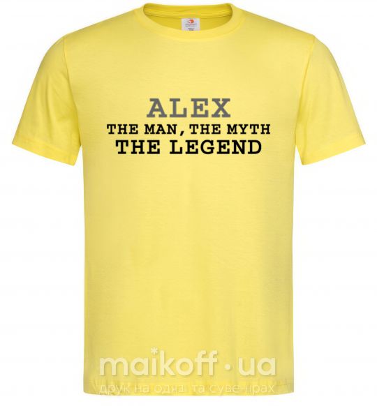 Мужская футболка Alex the man the myth the legend Лимонный фото