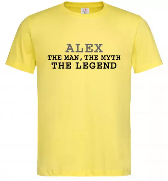 Мужская футболка Alex the man the myth the legend Лимонный фото