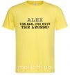Мужская футболка Alex the man the myth the legend Лимонный фото