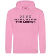 Мужская толстовка (худи) Alex the man the myth the legend Розовый фото