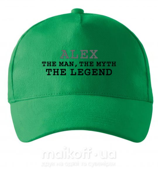 Кепка Alex the man the myth the legend Зеленый фото