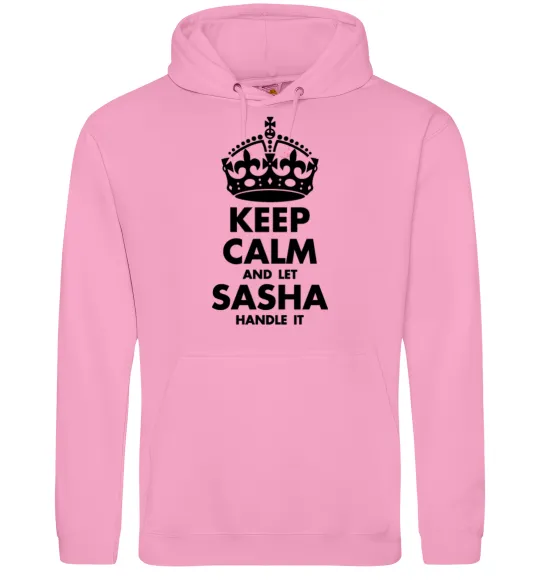 Жіноча толстовка (худі) Keep calm and let Sasha handle it Рожевий фото