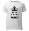 Мужская премиум футболка Keep calm and let Sasha handle it Белый фото
