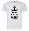 Мужская футболка Keep calm and let Sasha handle it Белый фото