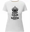 Женская премиум футболка Keep calm and let Sasha handle it Белый фото