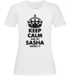 Женская футболка Keep calm and let Sasha handle it Белый Женская футболка Keep calm and let Sasha handle it Белый фото