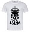Чоловіча футболка Keep calm and let Sasha handle it Білий фото