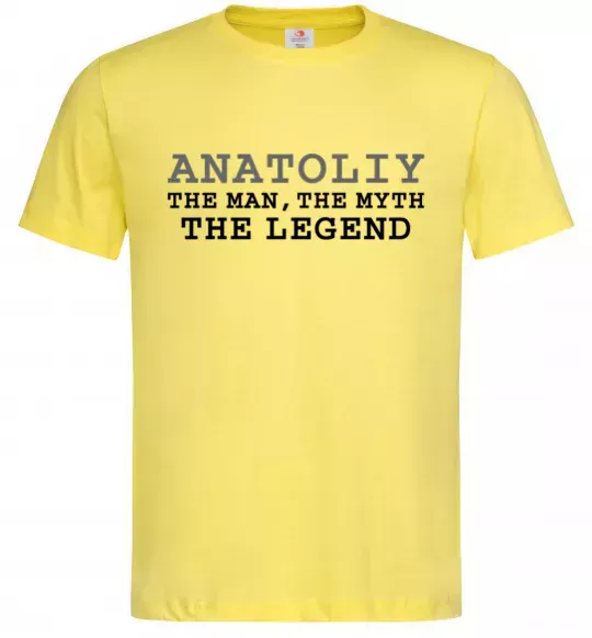 Мужская футболка Anatoliy the man the myth the legend Лимонный фото