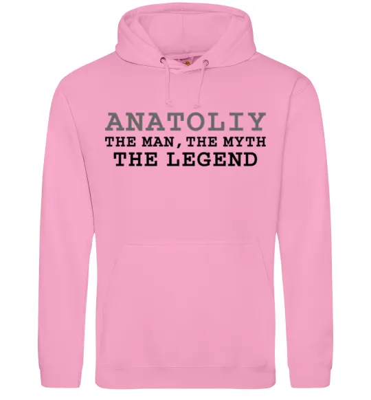 Чоловіча толстовка (худі) Anatoliy the man the myth the legend Рожевий фото