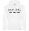 Чоловіча толстовка (худі) Anatoliy the man the myth the legend Білий Чоловіча толстовка (худі) Anatoliy the man the myth the legend Білий фото