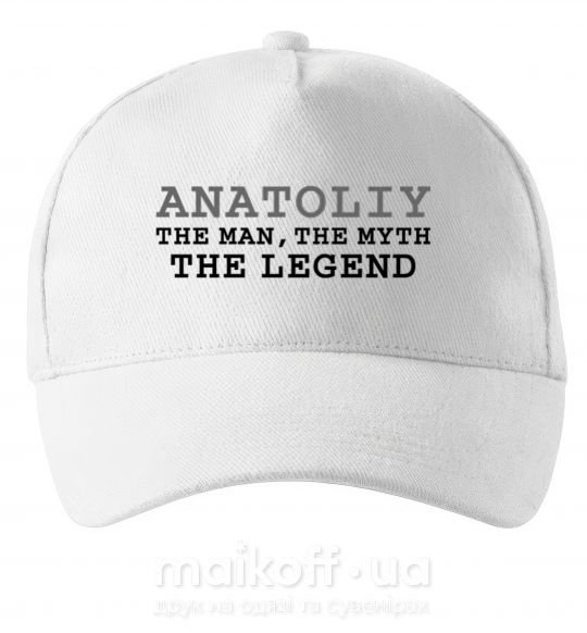 Кепка Anatoliy the man the myth the legend Білий фото