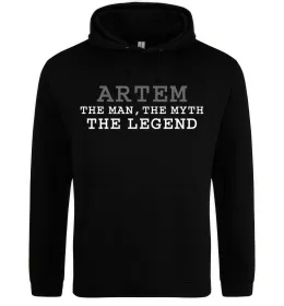 Мужская толстовка (худи) Hello my name is Artem Белый фото