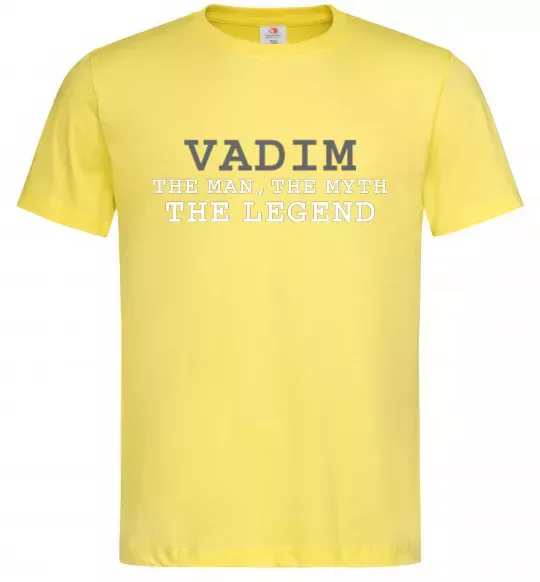 Мужская футболка Vadim the man the myth the legend Лимонный фото