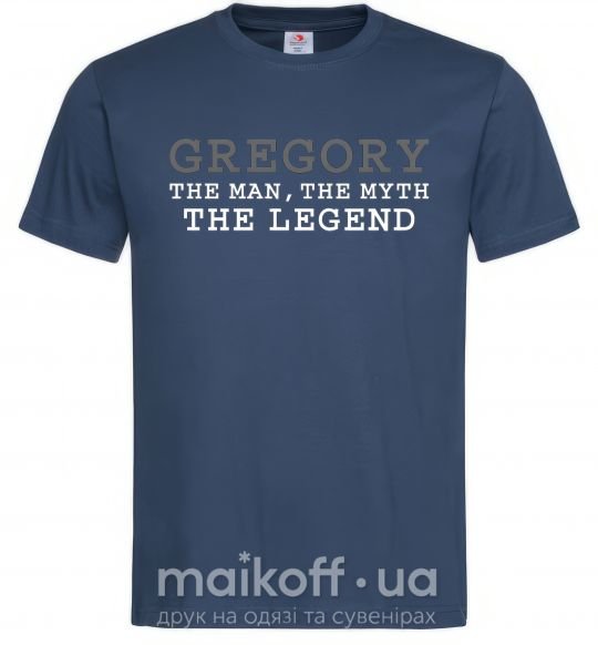 Мужская футболка Gregory the man the myth the legend Темно-синий фото