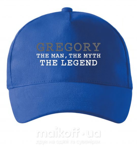 Кепка Gregory the man the myth the legend Яскраво-синій фото