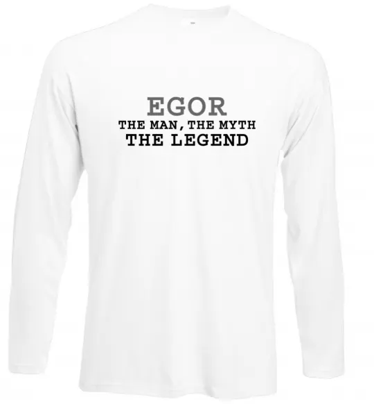Лонгслив Egor the man the myth the legend Белый фото