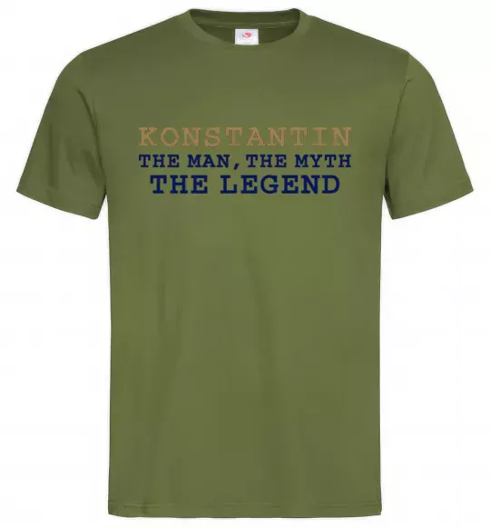 Мужская футболка Konstantin the man the myth the legend Оливковый фото