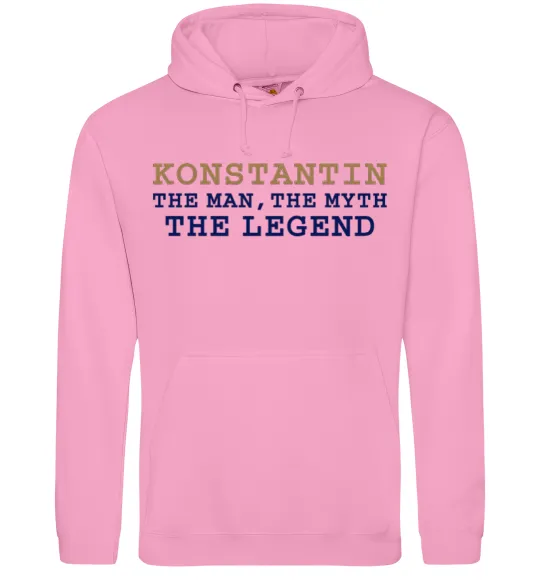 Мужская толстовка (худи) Konstantin the man the myth the legend Розовый фото