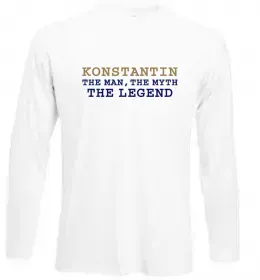 Лонгслив Konstantin the man the myth the legend Белый фото