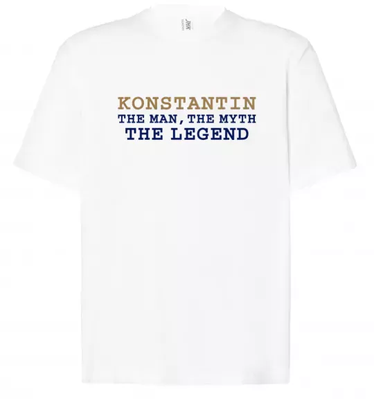 Футболка Оверсайз Konstantin the man the myth the legend Білий фото