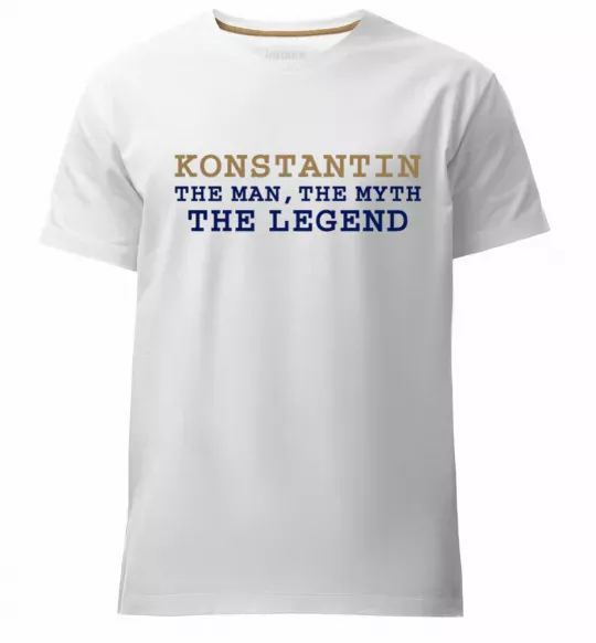 Мужская премиум футболка Konstantin the man the myth the legend Белый фото
