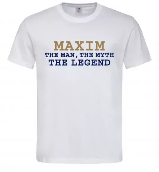 Мужская футболка Maxim the man the myth the legend Белый фото