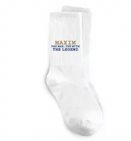 Шкарпетки Maxim the man the myth the legend Білий фото
