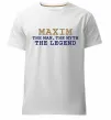 Мужская премиум футболка Maxim the man the myth the legend Белый фото
