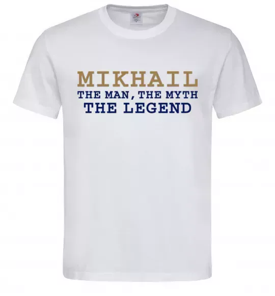 Мужская футболка Mikhail the man the myth the legend Белый фото