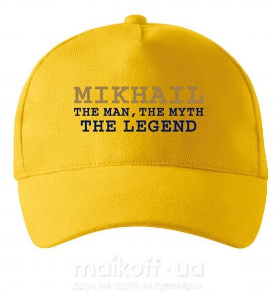 Кепка Mikhail the man the myth the legend Солнечно желтый фото