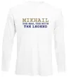Лонгслів Mikhail the man the myth the legend Білий фото