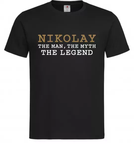 Мужская футболка Nikolay the man the myth the legend Черный фото