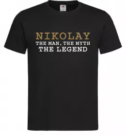 Мужская футболка Nikolay the man the myth the legend Черный фото