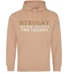 Мужская толстовка (худи) Nikolay the man the myth the legend Песочный фото