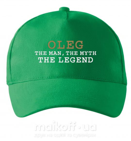 Кепка Oleg the man the myth the legend Зеленый фото